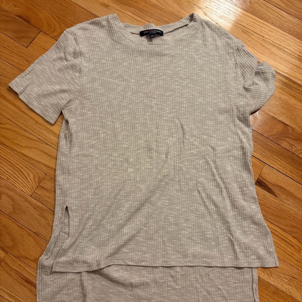 One Clothing Light Beige Short Sleeve Tee
